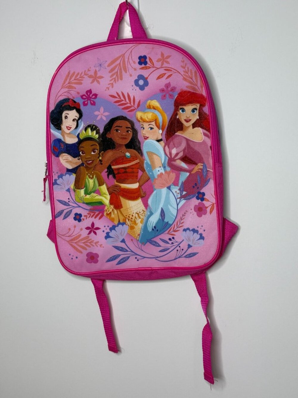 Disney Princess Pink Kids Backpack Ariel Tiana Moana Cinderella NWT